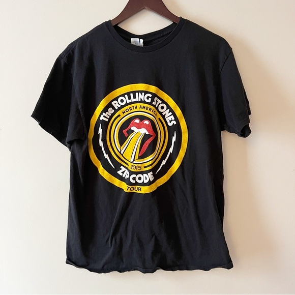 The Rolling Stones 2015 Zip Code Tour T-shirt Size Large Black Multicolor - Picture 1 of 5